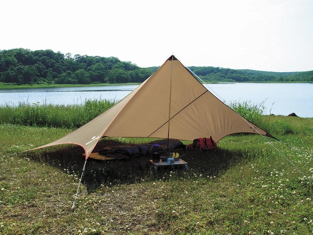 Snow Peak Penta Tarp - Khaki Minimalist Lightweight Solo Shelter 4 Snow Peak Penta Tarp - Khaki Minimalist Lightweight Solo Shelter - Image 2