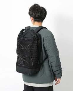 Double Face Textured Mesh Rolltop Backpack – Lightweight Utility Bag with Bungee Cord -Snow Peak Shop AC 22SU005 alt 03