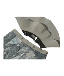Printed Camo Insect Shield Hat with Removable Mesh Neck Cape – Recycled Polyester Bucket Hat -Snow Peak Shop AC 23SU008 Grey alt 03