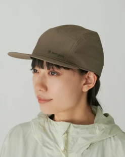 Double Weave Black 5-Panel Stain-Resistant Flat Bill Outdoor Camp Hat -Snow Peak Shop AC 24AU007 20231212 snowpeak 00473 jpg