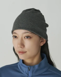 Dark Navy Seamless Flat Knit Beanie – Organic Cotton Low-Profile Cap -Snow Peak Shop AC 24AU201 20231212 snowpeak 00094 jpg