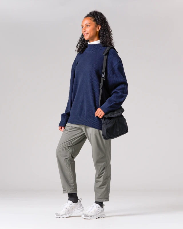 Co/Ny/Pe Charcoal Grey Seamless 3D Knit – High Neck Performance Mock Neck Sweater 7 Co/Ny/Pe Charcoal Grey Seamless 3D Knit – High Neck Performance Mock Neck Sweater - Image 5