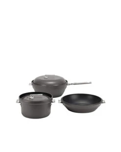 Snow Peak Field Cooker Pro – Modular 3-Piece Non-Stick Aluminum Camping Cookware Set