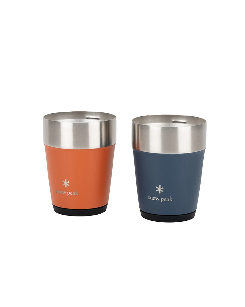 Snow Peak Shimo Tumbler 360 Duo Set - Burnt Orange & Deep Navy Stackable Insulated Drinkware 3 Snow Peak Shimo Tumbler 360 Duo Set - Burnt Orange & Deep Navy Stackable Insulated Drinkware