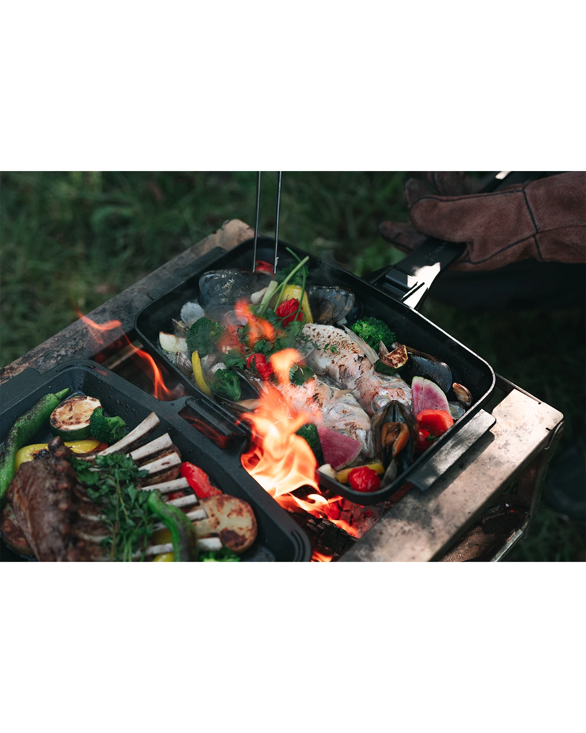 Snow Peak Cast Iron Sandwich Skillet – Modular Dual-Surface Press with Removable Handles 5 Snow Peak Cast Iron Sandwich Skillet – Modular Dual-Surface Press with Removable Handles - Image 3