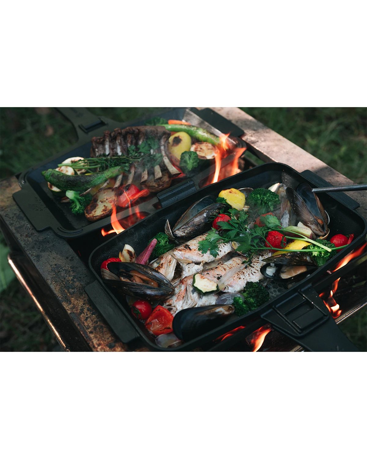 Snow Peak Cast Iron Sandwich Skillet – Modular Dual-Surface Press with Removable Handles 19 Snow Peak Cast Iron Sandwich Skillet – Modular Dual-Surface Press with Removable Handles - Image 17