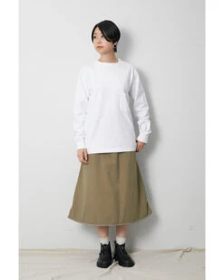 Heavy Cotton Garment Dyed Long Sleeve Crewneck – Premium Chest Pocket Relaxed Fit Top -Snow Peak Shop Heavy Cotton Garment Crew LS SW 20AU101 MossGreen Alt7