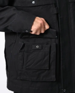 Takibi Canvas Fire-Resistant Jacket – Brown Rugged Workwear with Corduroy Collar -Snow Peak Shop JK 22AU106 alt 07