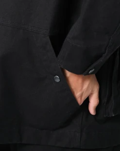 Takibi Canvas Fire-Resistant Jacket – Brown Rugged Workwear with Corduroy Collar -Snow Peak Shop JK 22AU106 alt 08