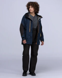 Snow Peak Natural Warm Stretch Cardigan - Charcoal Grey Quilted Snap-Button Sweater -Snow Peak Shop JK 22AU112 alt 07