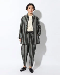 Yamai Hand-Woven Cotton Stripe – Yamai Series Wide Leg Relaxed Pants -Snow Peak Shop JK 22SU303 alt 02 c3261e64 5f06 4625 a6c1 803a31e556b2