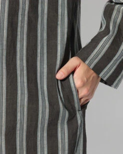 Yamai Hand-Woven Cotton Stripe Jacket – Tailored Mid-Thigh Lightweight Outerwear -Snow Peak Shop JK 22SU303 alt 08