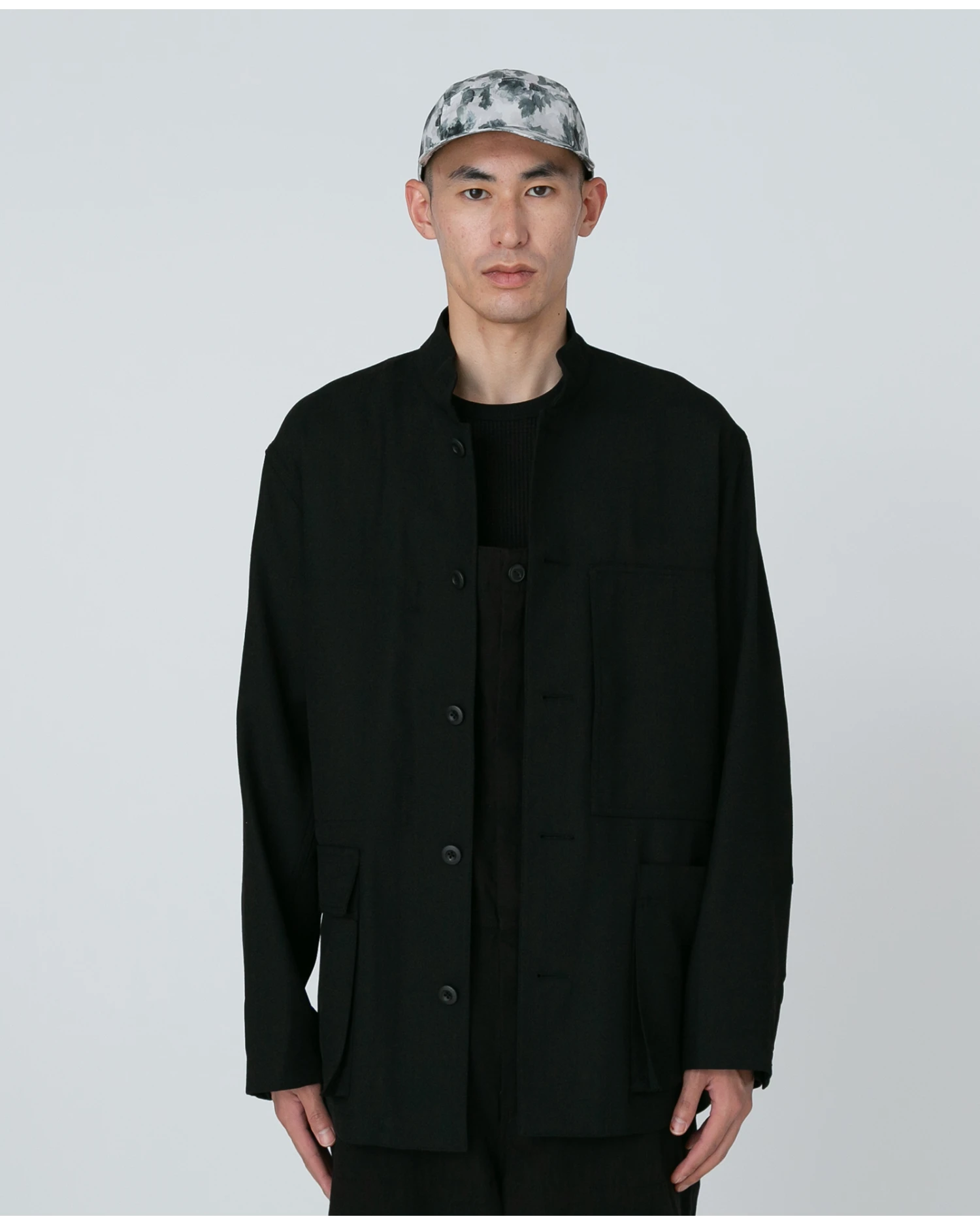 Hybrid Wool Utility Jacket - Vintage Texture Lightweight Oversized Button-Up 14 Hybrid Wool Utility Jacket - Vintage Texture Lightweight Oversized Button-Up - Image 12