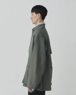 Hybrid Wool Utility Jacket - Vintage Texture Lightweight Oversized Button-Up 16 Hybrid Wool Utility Jacket - Vintage Texture Lightweight Oversized Button-Up -Snow Peak Shop JK 25SU103 240506 m0787 jpg