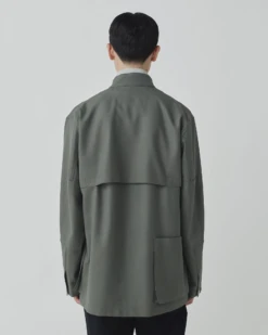 Hybrid Wool Utility Jacket - Vintage Texture Lightweight Oversized Button-Up 17 Hybrid Wool Utility Jacket - Vintage Texture Lightweight Oversized Button-Up -Snow Peak Shop JK 25SU103 240506 m0788 jpg