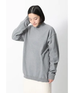 Cotton Polyester Knit Mockneck Long Sleeve - Textured Quick-Dry Loose Fit Pullover -Snow Peak Shop KN 22AU003 alt 03