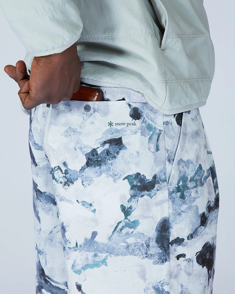 Printed Quick Dry Shorts – Marbled Grey Textured Crepe Relaxed Fit Bottoms 8 Printed Quick Dry Shorts – Marbled Grey Textured Crepe Relaxed Fit Bottoms - Image 6