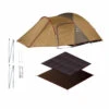 Snow Peak Amenity Dome Medium 4-Person Tent Complete Set – Includes Mat, Sheet & Awning Poles