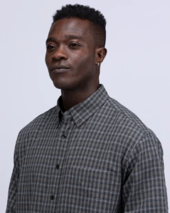 Cotton Check Button Down Shirt -Snow Peak Shop SH 22AU201 alt 03