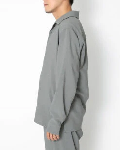 Polyester Light Poplin Shirt – Antibacterial Breathable Crepe Texture Long Sleeve 16 Polyester Light Poplin Shirt – Antibacterial Breathable Crepe Texture Long Sleeve -Snow Peak Shop SH 22SU003 alt 03