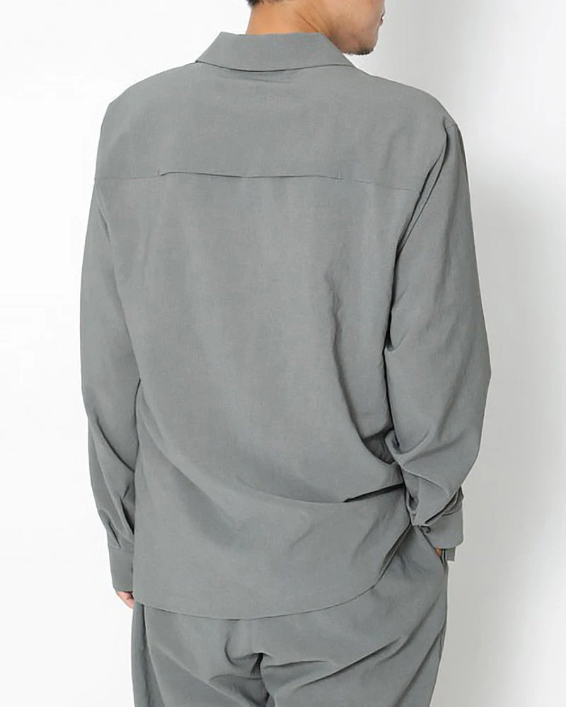 Polyester Light Poplin Shirt – Antibacterial Breathable Crepe Texture Long Sleeve 7 Polyester Light Poplin Shirt – Antibacterial Breathable Crepe Texture Long Sleeve - Image 5