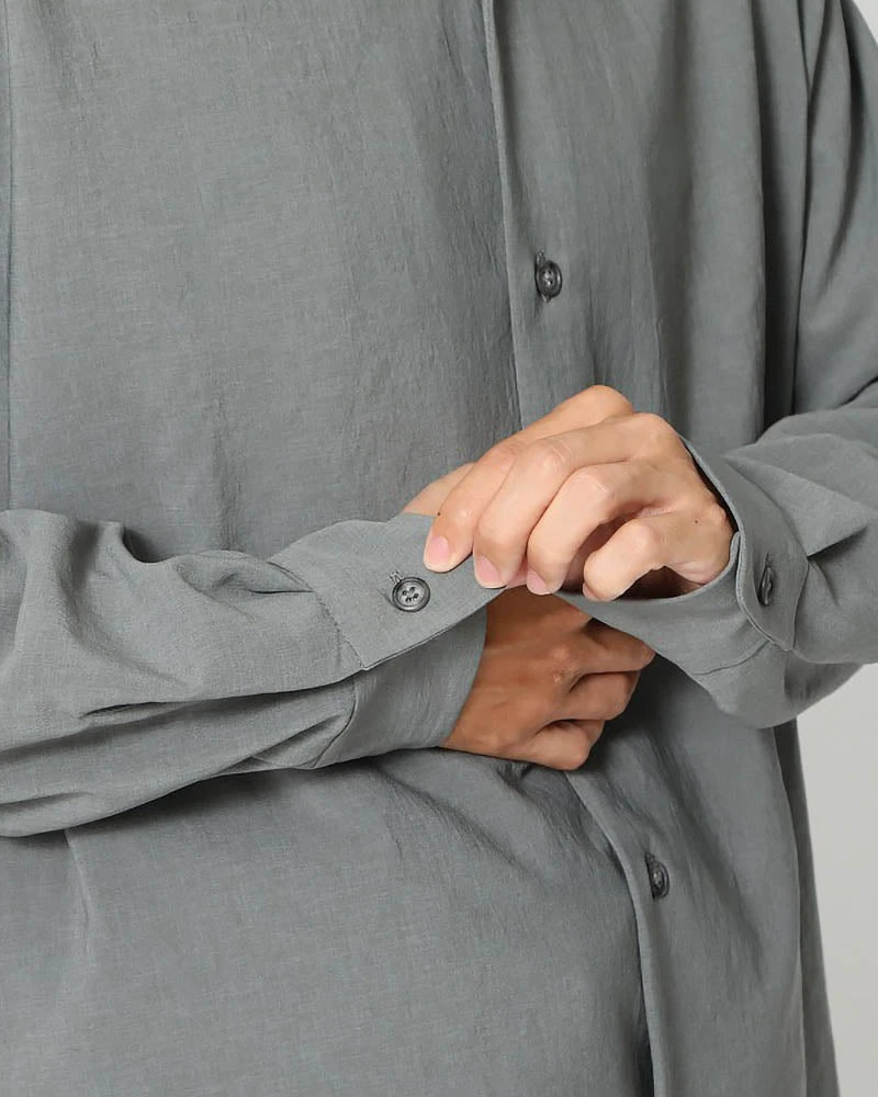 Polyester Light Poplin Shirt – Antibacterial Breathable Crepe Texture Long Sleeve 9 Polyester Light Poplin Shirt – Antibacterial Breathable Crepe Texture Long Sleeve - Image 7