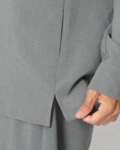 Polyester Light Poplin Shirt – Antibacterial Breathable Crepe Texture Long Sleeve 21 Polyester Light Poplin Shirt – Antibacterial Breathable Crepe Texture Long Sleeve -Snow Peak Shop SH 22SU003 alt 09