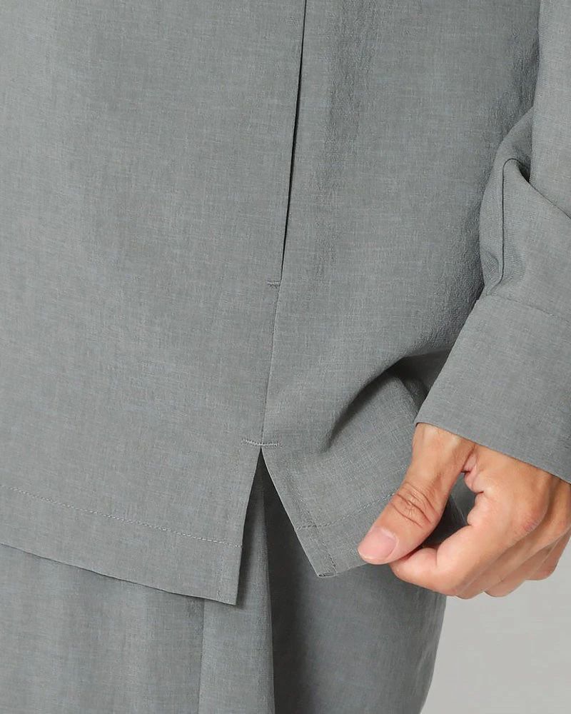 Polyester Light Poplin Shirt – Antibacterial Breathable Crepe Texture Long Sleeve 11 Polyester Light Poplin Shirt – Antibacterial Breathable Crepe Texture Long Sleeve - Image 9