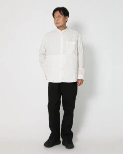 Organic Cotton Poplin Stand-Collar Shirt -Snow Peak Shop SH 22SU402 alt 02