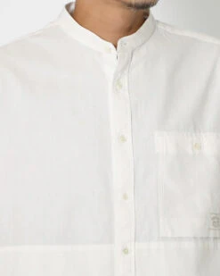 Organic Cotton Poplin Stand-Collar Shirt -Snow Peak Shop SH 22SU402 alt 05