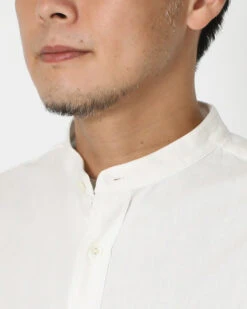 Organic Cotton Poplin Stand-Collar Shirt -Snow Peak Shop SH 22SU402 alt 06