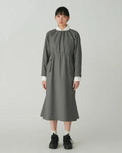 Hybrid Wool Long-Sleeved Utility Dress – Adjustable Drawcord Performance Fit -Snow Peak Shop SH 24AW002 20231212 snowpeak 00567 jpg