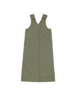 Pe/Co Weather Dress – Recycled Polyester Cotton Blend Outdoor Sleeveless Full-Length Dress -Snow Peak Shop SH 24AW101 Greykhaki P 1 png