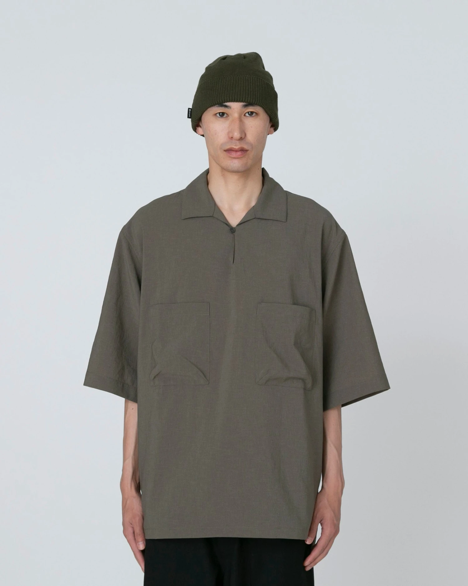 Pe Light Poplin Shirt - Antibacterial Breathable Crepe Texture Oversized Short Sleeve Button-Up 5 Pe Light Poplin Shirt - Antibacterial Breathable Crepe Texture Oversized Short Sleeve Button-Up - Image 3