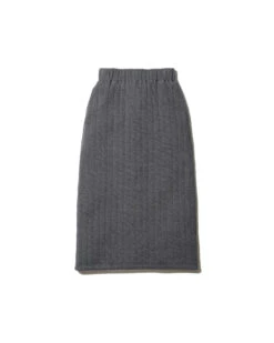 Natural Warm Stretch Quilted Cotton Skirt - Ankle Length Slim Fit Knit Skirt -Snow Peak Shop SK 22AW101 hero 03