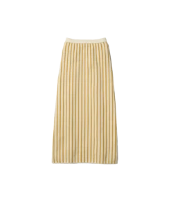 Cotton Nylon Heavy-Weight Pencil Skirt - Ankle Length Slim Fit with Back Split -Snow Peak Shop SK 23SW001 BeigexMustard hero 01