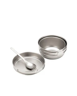 Snow Peak 3 Piece Titanium Cookset – Ultralight Japanese Titanium Nesting Pots and Pan -Snow Peak Shop STW 001T alt02