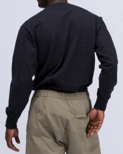 Recycled Cotton Long Sleeve T-Shirt – Upcycled Pocket Crewneck Loose Fit Top -Snow Peak Shop SW 22AU401 alt 03