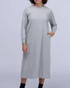 Recycled Cotton Oversized Long Sleeve Ankle-Length Dress -Snow Peak Shop SW 22AW401 alt 03