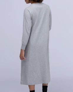 Recycled Cotton Oversized Long Sleeve Ankle-Length Dress -Snow Peak Shop SW 22AW401 alt 04