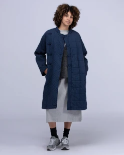 Recycled Cotton Oversized Long Sleeve Ankle-Length Dress -Snow Peak Shop SW 22AW401 alt 08