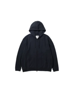 Snow Peak Takibi Sweatshirt Zip Up Hoodie in Black - Fire-Resistant Camp Fleece -Snow Peak Shop SW 24AU102 Black P 1 png