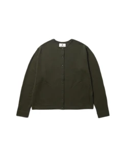 Takibi Sweatshirt Cardigan - Fire-Resistant Modacrylic Blend Snap Front Layer -Snow Peak Shop SW 24AW101 Olive P 1 png