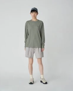 Pe Power Dry Long Sleeve T-Shirt – Technical Grid Texture Quick-Dry Base Layer -Snow Peak Shop SW 25SU01220240506 snowpeak 00285