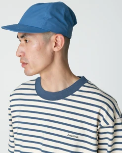 Heavy Cotton Border Long Sleeve T-Shirt - Organic Cotton Striped Crew Neck with Side Pockets -Snow Peak Shop SW 25SU204 0506 1846 jpg