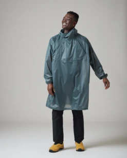 Light Packable Rain Poncho - Sheer Black Mesh Waterproof Oversized Pullover -Snow Peak Shop SnowPeak SS23 0370