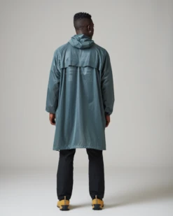 Light Packable Rain Poncho - Sheer Black Mesh Waterproof Oversized Pullover -Snow Peak Shop SnowPeak SS23 0382