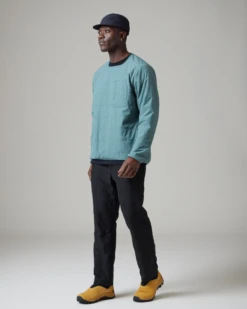 Snow Peak Tan Flexible Insulated Pullover - Quilted Lightweight Stretch Crewneck -Snow Peak Shop SnowPeak SS23 0397