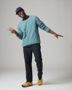 Snow Peak Tan Flexible Insulated Pullover - Quilted Lightweight Stretch Crewneck -Snow Peak Shop SnowPeak SS23 0407