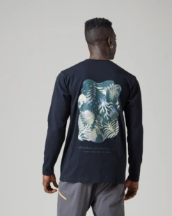 Botanical Long Sleeve T-Shirt - Lightweight Cotton-Blend Graphic Crew Neck -Snow Peak Shop SnowPeak SS23 0763